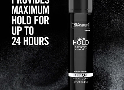 TRESemme TRES Two Extra Hold, 24-Hour Frizz Control, Aerosol Hair Spray, Unscented, 11 Ounce (Pack Of 12)