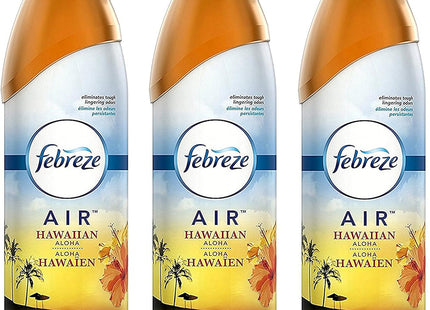 Febreze Air Freshener, Odor-Eliminating, Hawaiian Aloha Light Fresh Scent, Aerosol Spray 8.8 Ounce (Pack Of 3)