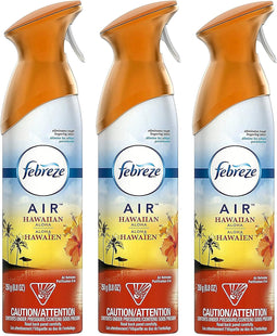 Febreze Air Freshener, Odor-Eliminating, Hawaiian Aloha Light Fresh Scent, Aerosol Spray 8.8 Ounce (Pack Of 3)