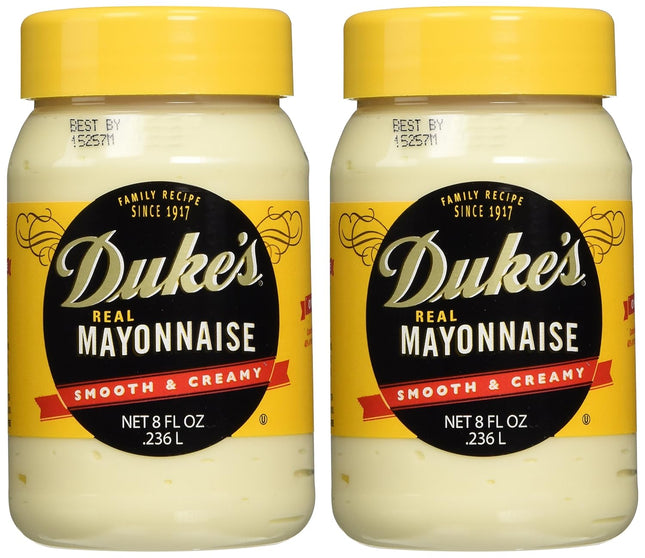 Duke's Real Mayonnaise, Family recipe, Smooth & Creamy, Gluten-free, Jar 8 Ounce (Pack Of 2)