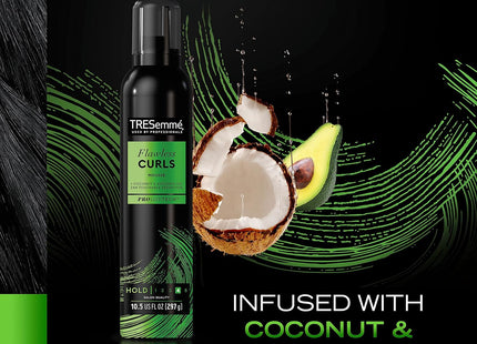 TRESemme Curl Care Flawless Curls Hair Mousse,  Coconut and Avocado Oil, Extra Hold Hair Spray, 10.5 Ounce (Pack Of 3)