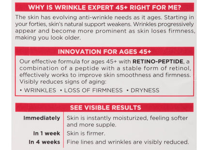 LOreal Paris Wrinkle Expert 45+ Retino-Peptide Anti-Wrinkle Face Moisturizer 1.7 Oz 50 Ml (Pack Of 3)