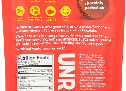 Unreal Dark Chocolate Peanut Butter Cups, Gluten Free, Fair Trade, Non-GMO, 4.2 Ounce (Pack Of 6)