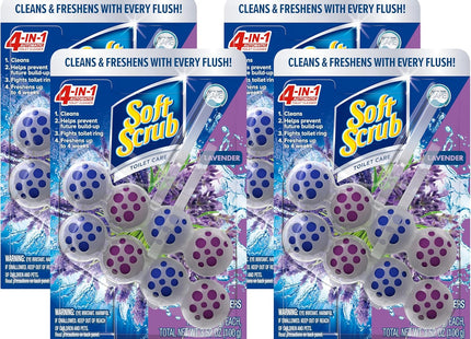 Soft Scrub 4-in-1 Rim Hanger Toilet Bowl Cleaner, Lavender, 2 Count (Pack Of 8)