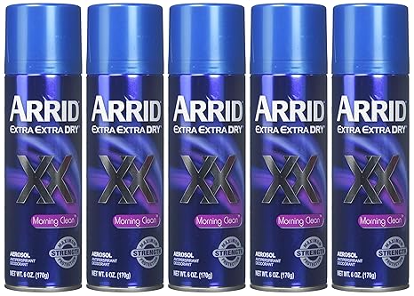 Arrid XX Extra Dry Antiperspirant & Deodorant, Morning Clean, Aerosol Can Spray, 6 Ounce (Pack Of 5)