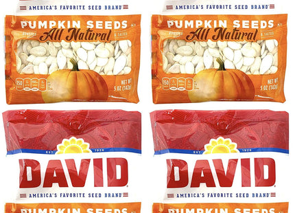 David All Natural Pumpkin Salted and Roasted Seeds nuts, Keto Friendly Snack, 5 Ounces Bags (Pack Of 4)