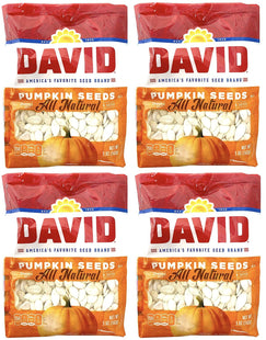 David All Natural Pumpkin Salted and Roasted Seeds nuts, Keto Friendly Snack, 5 Ounces Bags (Pack Of 4)