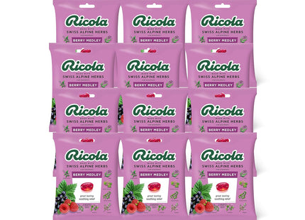 Ricola Berry Medley Bag, Cough Suppressant Throat Drops, Naturally Soothing Relief 19 Count (Pack Of 6)