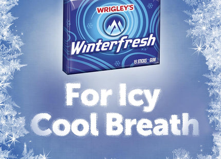 Wrigley's Winterfresh Chewing Gum, Slim Pack, Single Pack, 15 Stick (Pack Of 6)