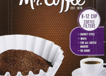 Mr. Coffee White Paper Coffee Basket Filters 8-12 Cup White Paper, 8-inch, 50 Filters (Pack Of 2)