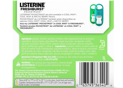 Listerine Pocketpaks, Fresh Breath Strips, Kills Bad Breath Germs, Freshburst Spearmint Flavor, 24-Strip (Pack Of 1)