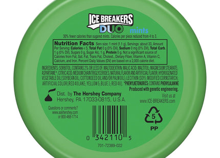 Ice Breakers Duo Fruit + Cool, Watermelon Flavored, cooling crystal, Sugar Free Mints Candy, 1.3 Ounce (Pack Of 6)