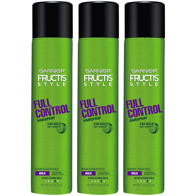 Garnier Fructis Style, Ultra Strong Hold, Full Control Anti Humidity Hairspray, Aerosol 8.25 Ounce (Pack Of 3)