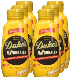 Duke's Smooth & Creamy Real Mayonnaise, Rich & Creamy, Sugar Free, 11.5 Fl Oz (Pack Of 6)