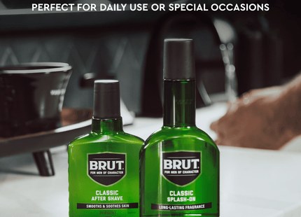 Brut Splash-On Original Fragrance, Cologne for Men Long Lasting Fragrance, Spicy Woods, Floral, and Citrus Notes, 3.5 Ounce (Pack Of 2)