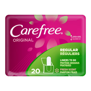 Carefree Original Regular To Go Pantiliners, Wrapped, Fresh Scent 20 Count (Pack Of 1)