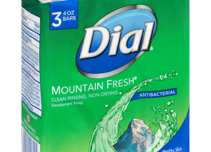 Dial Antibacterial Deodorant Bar Soap, Mountain Fresh, for Unisex, 3 Bars 4 Ounce Each (Pack Of 12)