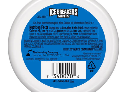 Ice Breakers cooling crystals, Sugar Free, Fresh Breath, Cool-Mint flavor, Mints Tin, 1.5 Ounce (Pack Of 8)