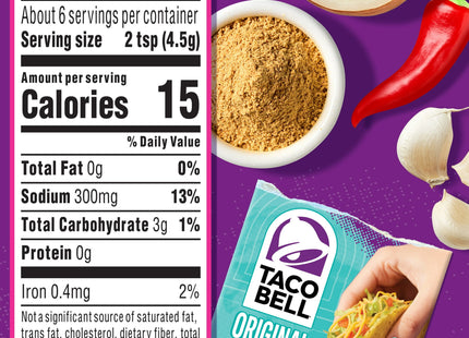 Taco Bell Original, Taco Seasoning Mix, Mexican-style flavors, 1 Ounce (Pack Of 12)