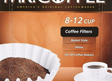 Mr. Coffee White Paper Coffee Basket Filters 8-12 Cup White Paper, 8-inch, 50 Filters (Pack Of 2)