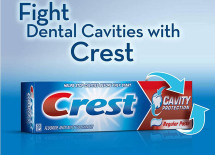 Crest Fluoride Cavity Protection Toothpaste, Regular Past, 8.20 Ounce (Pack Of 4)