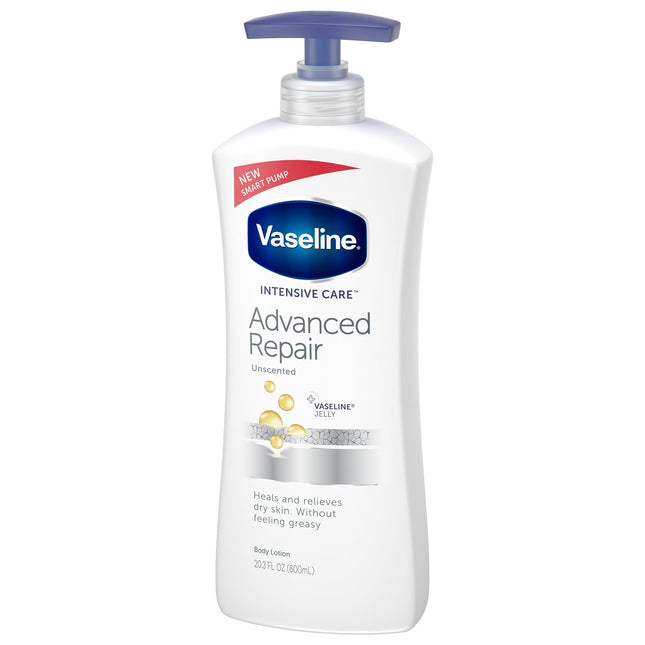 Vaseline Intensive Care Advanced Repair Moisture, All Skin, Pump Body Lotion, Fragrance Free, 20.3 fl Ounce (Pack Of 7)