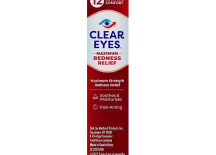 Clear Eyes Maximum Redness Eye Relief Lubricant Eye Drops 0.5 Fl Oz (Pack Of 3)