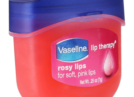 Vaseline Lip Therapy Rosy Lips Lip Treatment Balm Ointment Tinted Pink 0.25 Ounce Jar (Pack Of 9)