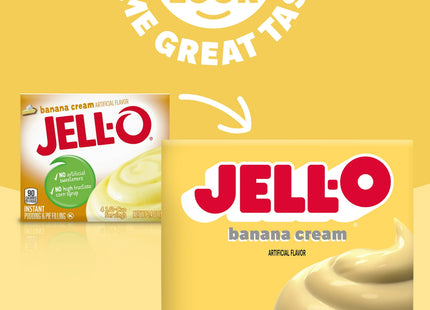 Jell-O Banana Cream, Artificial Flavored, Instant Pudding Mix & Pie Filling, No Artificial Sweeteners, 3.4 Ounce (Pack Of 1)