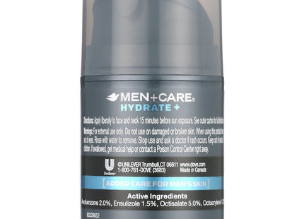 Dove Men+Care Hydrate Plus, SPF 15, Sunscreen Face Moisturizer Lotion, Trial Size 1.69 Ounce (Pack Of 3)