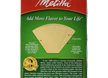 Melitta 4 Size Cone, 8 To 12 Cup, Unbleached Natural Brown Basket, Coffee Filters, 100 Filters Count (Pack Of 2)