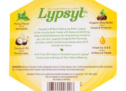 Lypsyl Intense Protection Lypmoisturizer, Original Softening, Moisturizing Lip Balm, Original Mint, 0.1 Ounce (Pack Of 2)