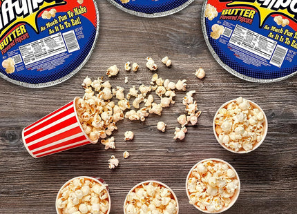 JIFFY POP Butter Flavored Popcorn Stovetop Popping Pan, Classic Butter Flavor Campfire Popcorn 4.5 Ounce (Pack Of 24)