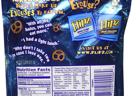 Flipz Milk Chocolate Covered, Perfect Sweet, Salty, & Crunchy Snack, Pretzels, 5 ounce (Pack Of 12)