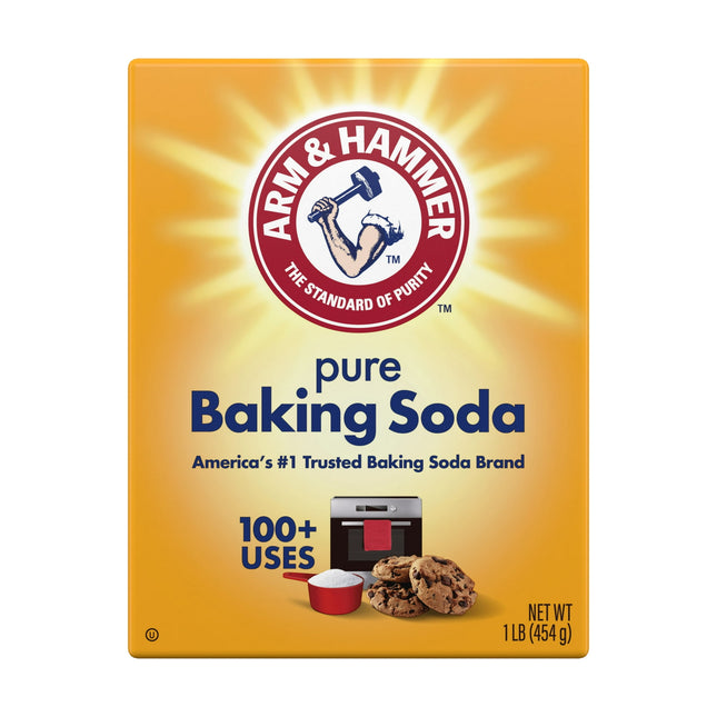 Arm & Hammer Pure Baking Soda, For Baking, Cleaning & Deodorizing, 16 Ounce (Pack Of 12)