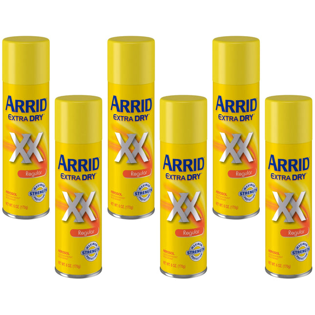 Arrid XX Extra Dry, Antiperspirant Deodorant, Regular, Aerosol Spray, 6 Ounce (Pack Of 6)