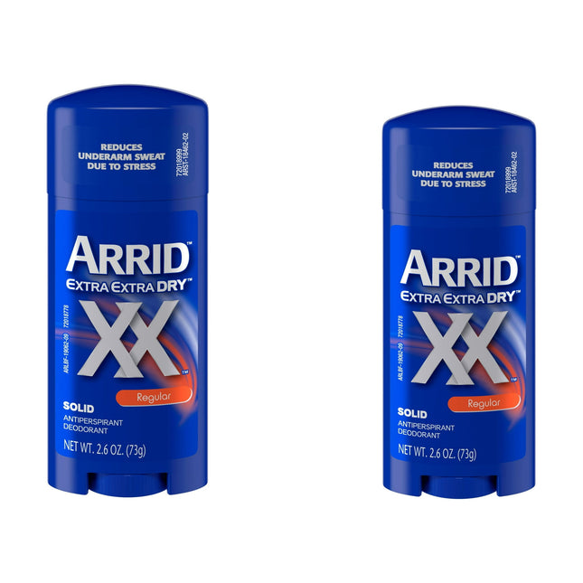 Arrid XX Extra Extra Dry, Maximum Strength, Antiperspirant Deodorant Stick, Solid Regular, 2.6 Ounce (Pack Of 2)