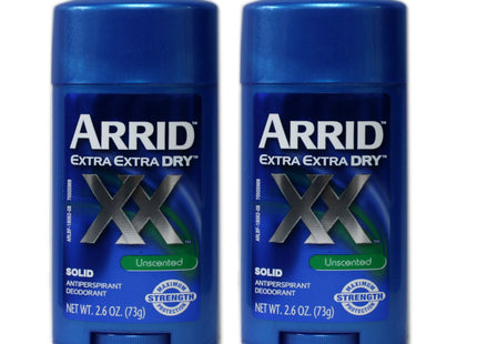 Arrid XX Extra Extra Dry, Solid Antiperspirant Deodorant, for Unisex, Unscented 2.6 Ounce (Pack Of 2)