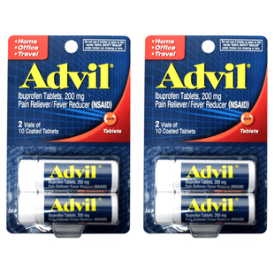 Advil Coated Tablets Pain Reliever and Fever Reducer, Ibuprofen 200mg, 10 Count (Pack Of 4)