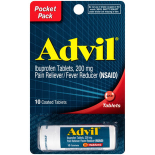 Advil Coated Tablets Pain Reliever and Fever Reducer, Ibuprofen 200mg, 10 Count (Pack Of 144)