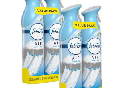 Febreze Air Freshener, Handheld Aerosol, Odor-Eliminating, Odor Spray, Linen & Sky Scent, 8.8 Ounce (Pack Of 4)