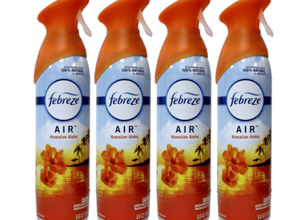 Febreze Air Freshener, Odor-Eliminating, Hawaiian Aloha Light Fresh Scent, Aerosol Spray 8.8 Ounce (Pack Of 4)