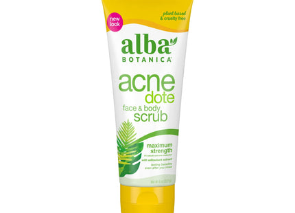 Alba Botanica Natural Acnedote Maximum Strength Face & Body Scrub Cream, Unscented 8 Ounce (Pack Of 4)