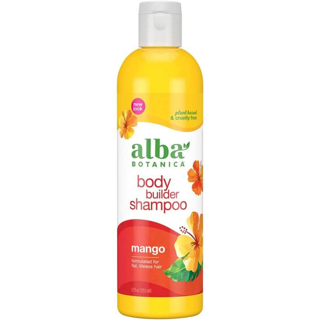 Alba Botanica Body Builder, Mango Natural Hawaiian, Hair Wash, Mango Moisturizing, Shampoo, 12 Ounce (Pack Of 6)