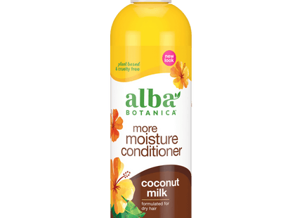 Alba Botanica More Moisture Conditioner Coconut Milk, Hawaiian Extra-Rich Hair Conditioner, 12 Fl Ounce (Pack Of 12)