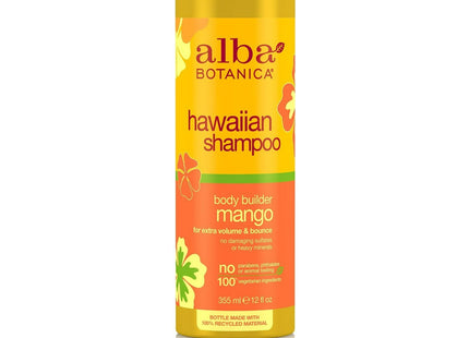 Alba Botanica Body Builder, Mango Natural Hawaiian, Hair Wash, Mango Moisturizing, Shampoo, 12 Ounce (Pack Of 6)