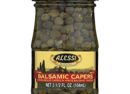 Alessi Capers in White Balsamic Vinegar, A Flavorful Delight for Culinary Enthusiasts, 3.5 Ounce (Pack Of 6)