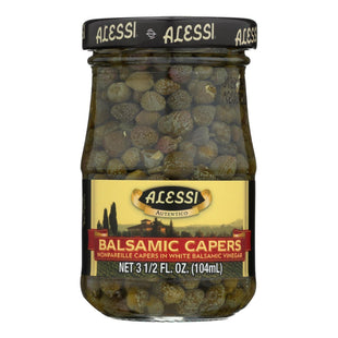 Alessi Capers in White Balsamic Vinegar, A Flavorful Delight for Culinary Enthusiasts, 3.5 Ounce (Pack Of 6)