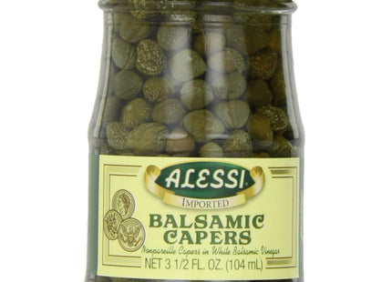 Alessi Capers in White Balsamic Vinegar, A Flavorful Delight for Culinary Enthusiasts, 3.5 Ounce (Pack Of 6)