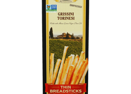 Alessi Imported Breadsticks, Thin Autentico Italian Crispy Bread Sticks, Low Fat Made with Extra Virgin Olive Oil, 3 Ounce (Pack Of 1)